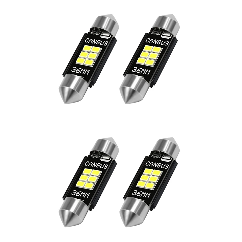 

4X Extremely Bright 400 Lumens 3020 Chipset Canbus Error Free LED Bulbs 36Mm Festoon De3175 6428 Xenon White
