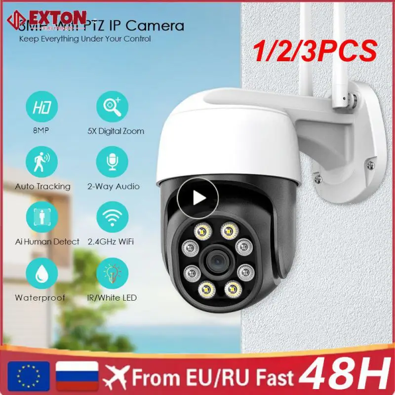 

1/2/3 шт. PTZ Wi-Fi IP-камера 4K 8 Мп HD наружная 4-кратный цифровой зум Камера видеонаблюдения 1080P AI Обнаружение автоматическое отслеживание P2P Беспроводная