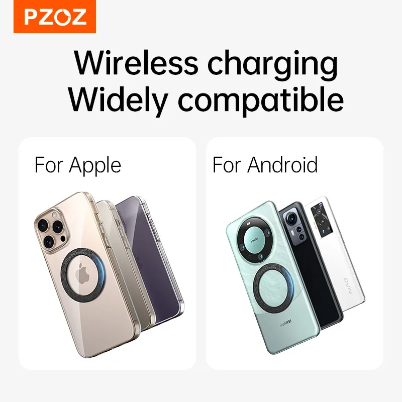 Магнитное металлическое кольцо PZOZ для телефонов Magsafe iPhone 16 15 14 13 12 11 Pro наклейка на