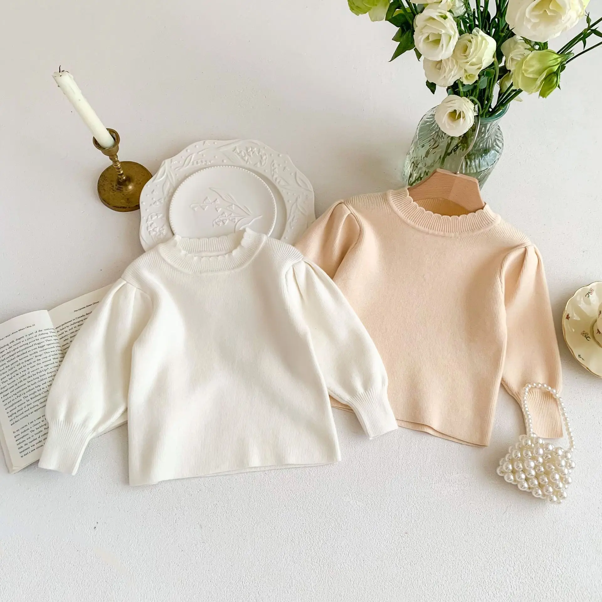 

Baby Girl Simple Undershirt Kids Casual Half Turtleneck Sweater Girls Versatile Thin Knitted Jersey Toddler Bottoming Shirt