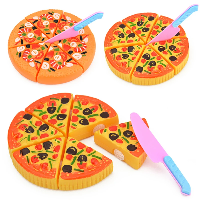 

Kids Pizza Cutting Toy Simulation Plastic Pizza Dinette Child Toy Kitchen Pretend Play Food Cooking Kitchen Toys for Girls Kids