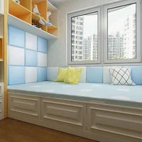 3d wall stickers solid color rectangular pattern childrens room tatami soft bag baby anti collision wall soft headboard