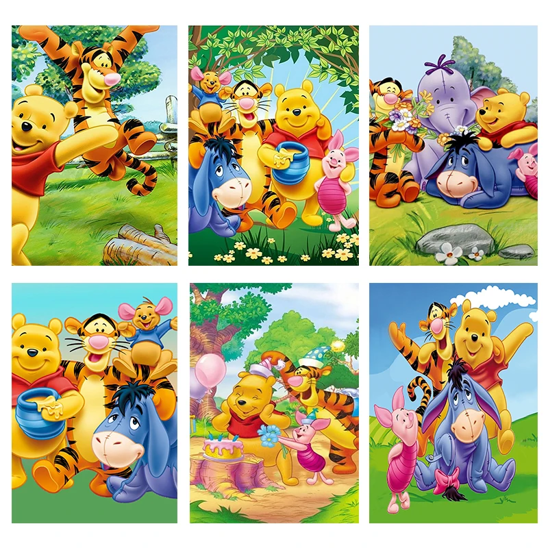 

Disney Diy Diamond Painting Winnie The Pooh Diamond Embroidery Animal Rhinestones Picture Mosaic Handmade Hobby Decor Arts Ll439