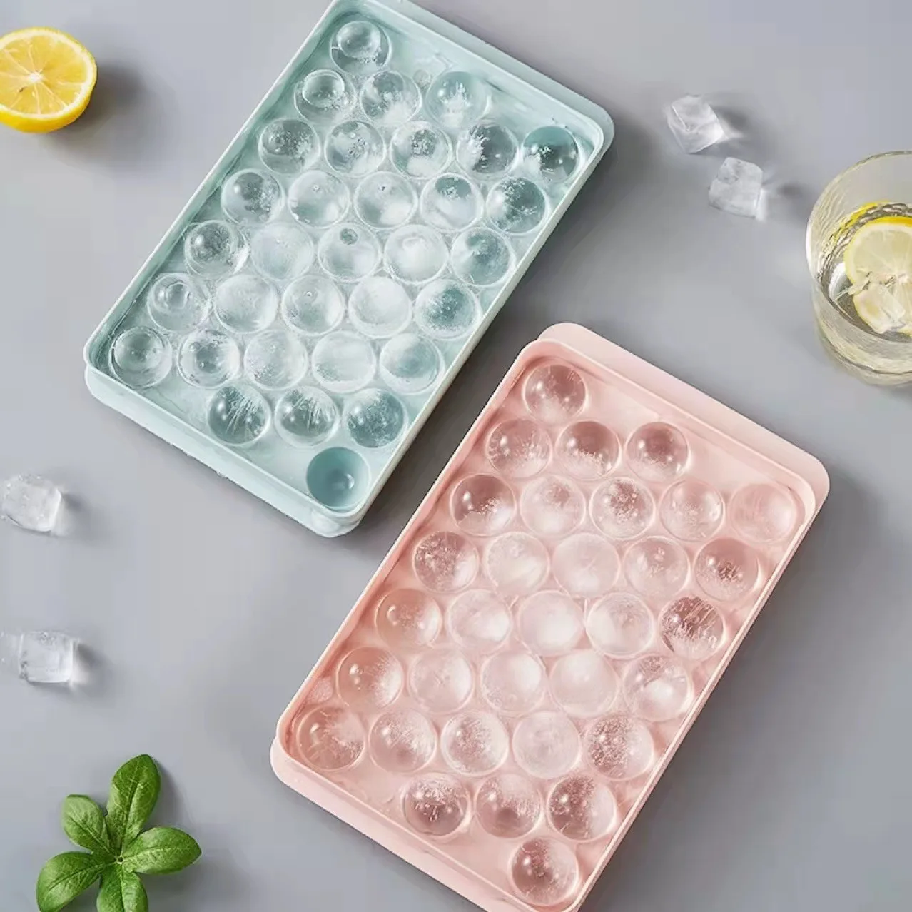 

33 Ice Boll Hockey PP Mold Frozen Whiskey Ball Popsicle Ice Cube Tray Box Lollipop Making Gifts Home Kitchen Tools Accessories