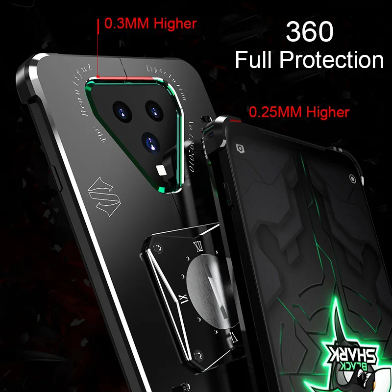 Metal Phone Cases For Blackshark 3 Pro Shockproof Aluminum Metal Armor Cover Coque For Black Shark 5rs Funda Case