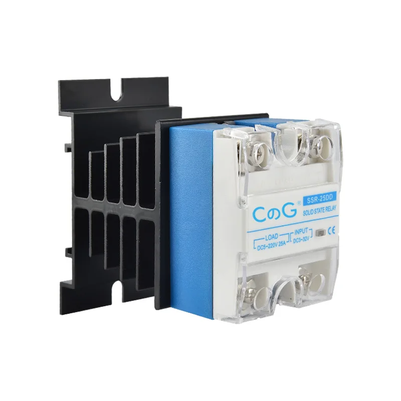 

CG Новое твердотельное реле 25A 40A DC в DC/DC в AC Вход 3-32 В постоянного тока в выход 5-220 В постоянного тока/24-480 В переменного тока Однофазное SSR с радиатором