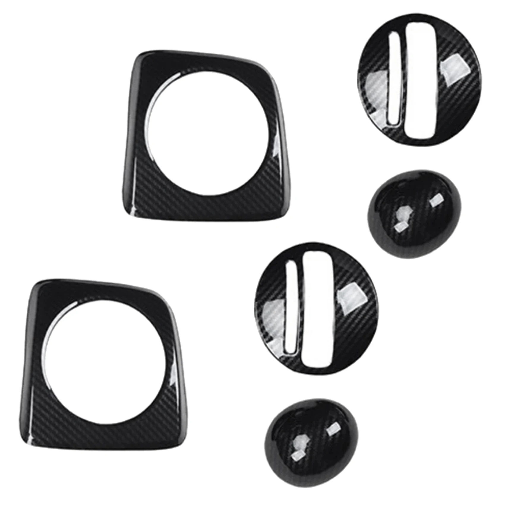 

6Pcs AT Car Carbon Fiber Gear Shift Panel Cover Frame Trim RHD For Honda Civic 2006-2011