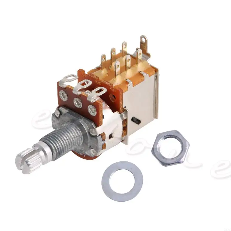 XXFC A500K Potentiometer Push Splined Dpdt Pot Shaft18mm ЭЛЕКТРИЧЕСКАЯ