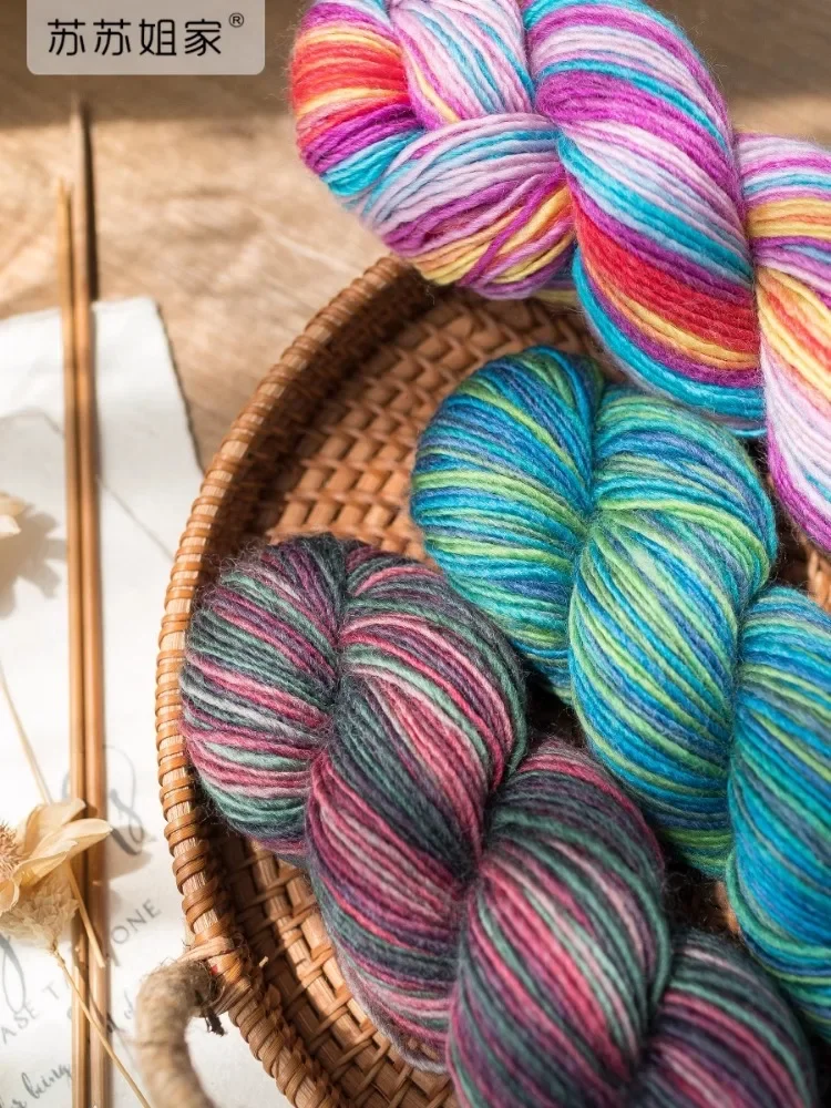 100 г/комплект тонкая цветная шерстяная пряжа для вязания свитер шаль шапки шарф