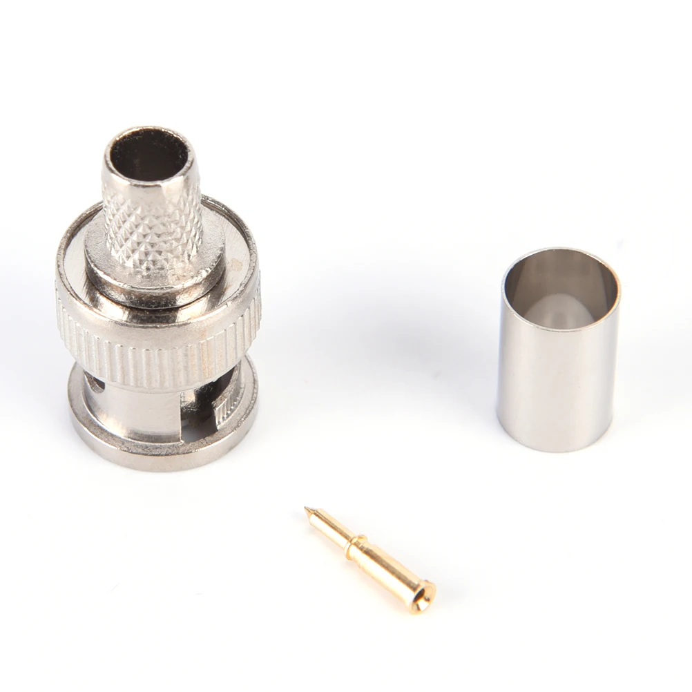 

Оптовая продажа, 10 комплектов, 3 шт., обжимные соединители для разъемов BNC Male RG58, обжимные соединители для разъемов BNC