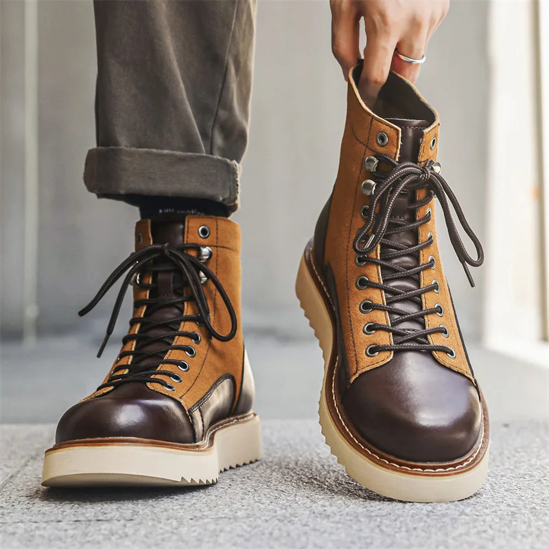 Мужские ботинки для пустыни на уличной платформе мужские рабочие высокого