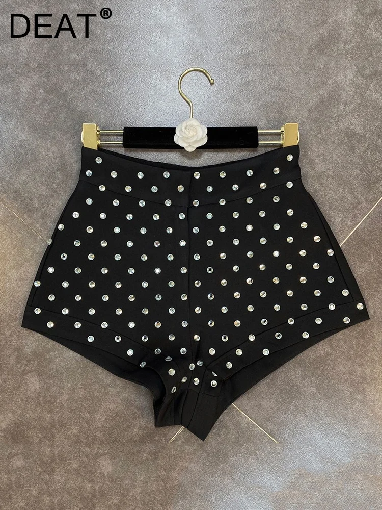 

Fashion Irregular Rhinestone Shorts Women's High Waist Leisure Wide Leg Short Pants Female Trend 2023 Spring New 11XX0537