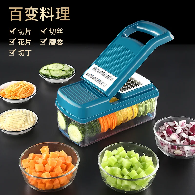 

Multifunctional Vegetable Cutter Shredders Slicer with Basket Fruit Potato Chopper Carrot Grater Slicer for Kitchen Garlic Press