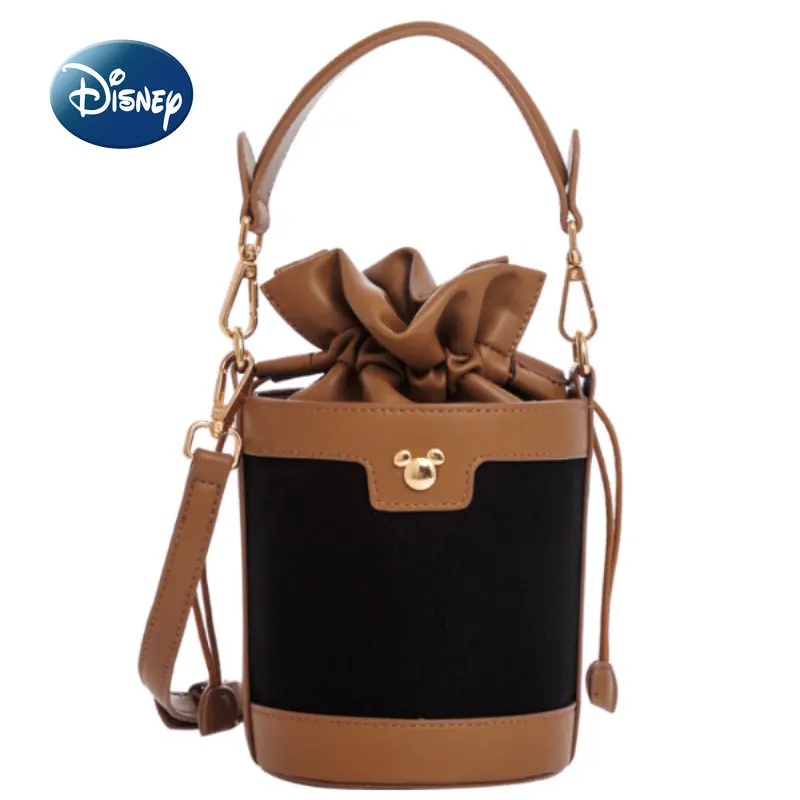 Disney Mickey Original New Women's Handbag Luxury Brand Women's Bag Cartoon Fashion One Shoulder Crossbody Bag Bucket Bag