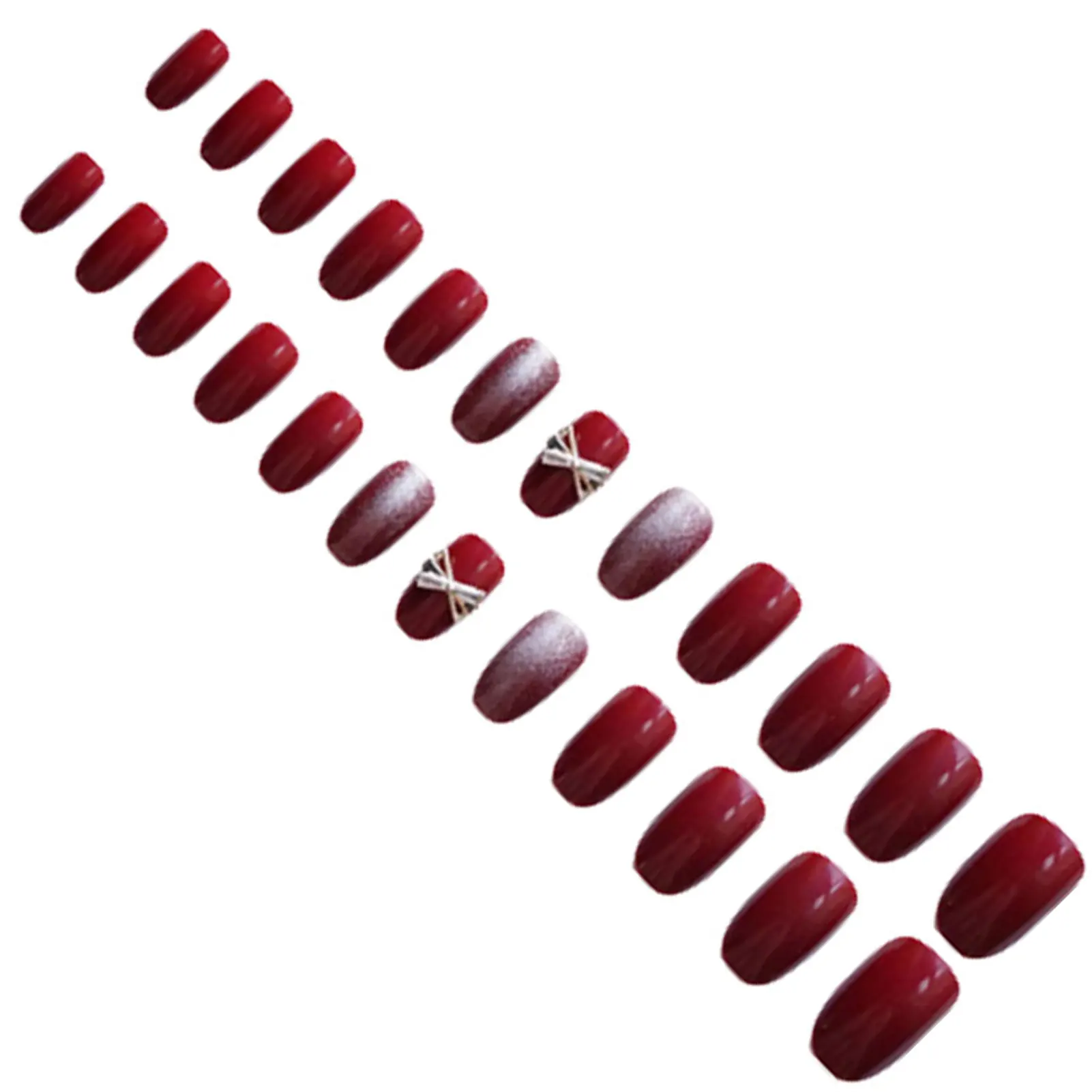 

Накладные ногти для женщин с орнаментом в виде банта