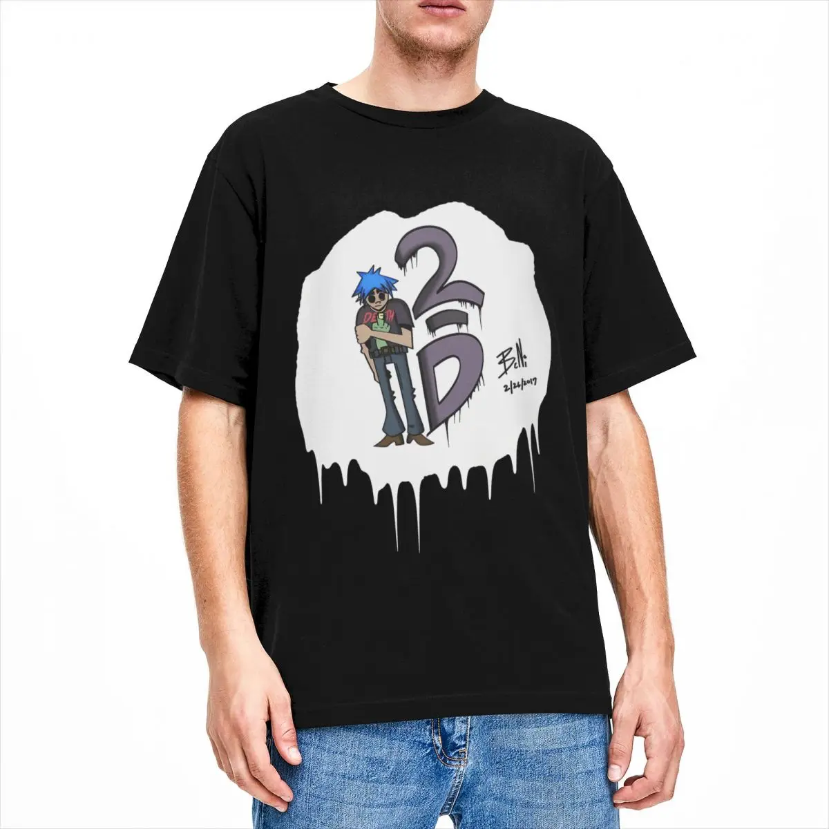 Футболки Gorillaz 2-D 2D Merch для мужчин и женщин уникальная хлопковая ткань Новое