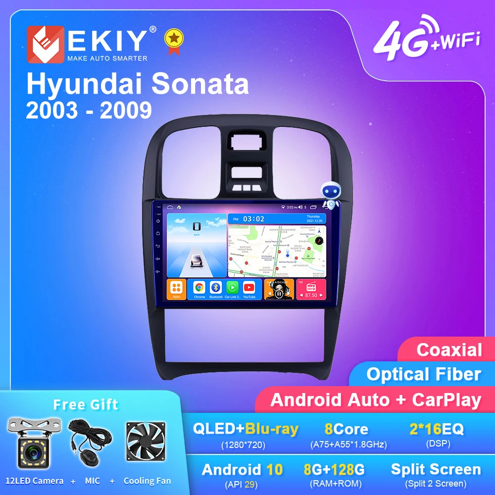 

Автомагнитола EKIY T7 для Hyundai Sonata 2003-2009 Android DSP 6G + 128G Мультимедийный видеоплеер GPS Навигация стерео 2 Din магнитофон