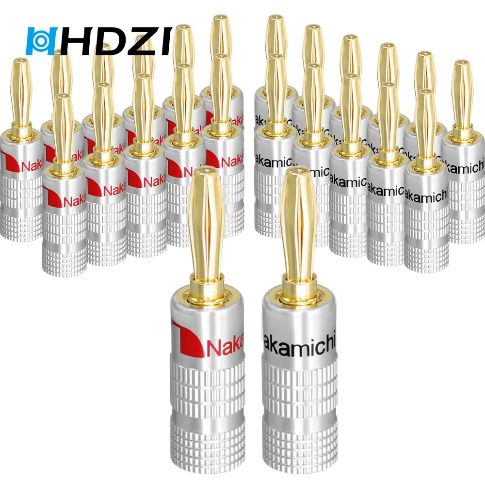 

HHDZI 24Pcs Banana Plug For Video Speaker Nakamichi Gold Plated Pure Monster Copper Speaker Adapter Screw Plugs Audio Connectors