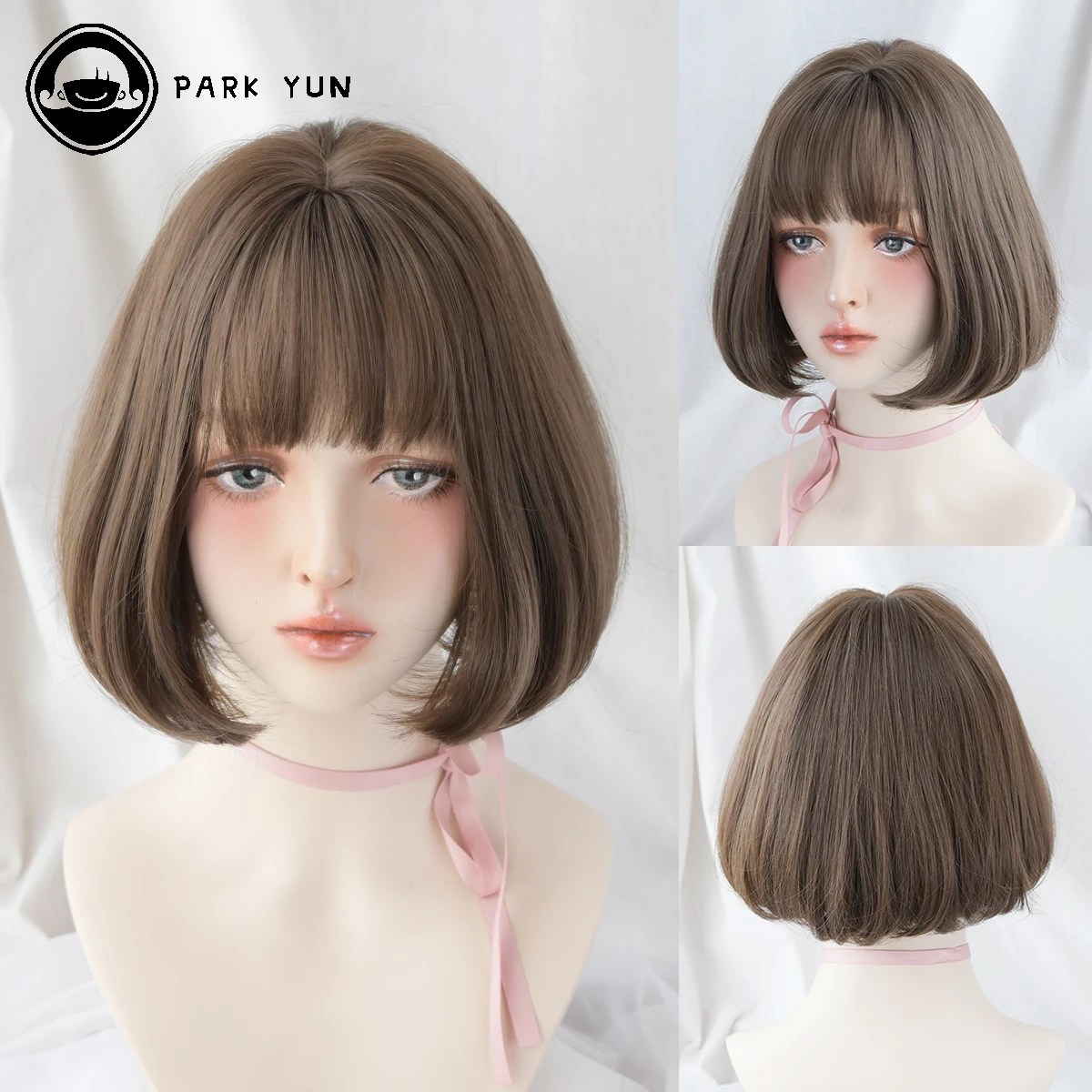 Bob Short Straight Synthetic Wigs With Bangs Women Lolita Co