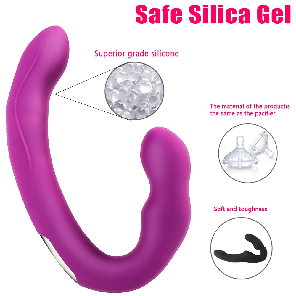 Фаллоимитатор вибратор массаж ануса стимулятор без бретелек на ремешке двойное