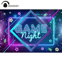 allenjoy game night background glow neon sleepover prom party friends youth birthday bokeh glitter banner photozone backdrop
