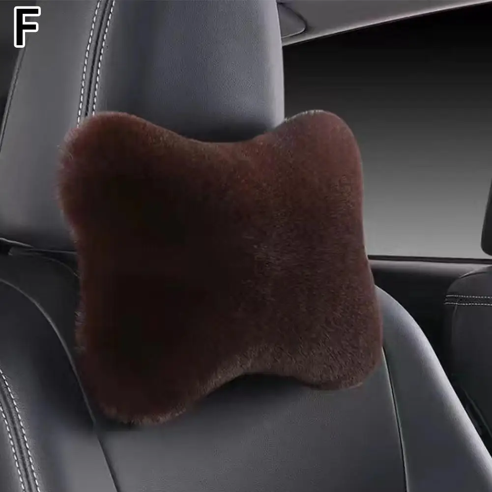 Автомобильная подушка для шеи зимняя плюшевая подголовника автомобиля удобная