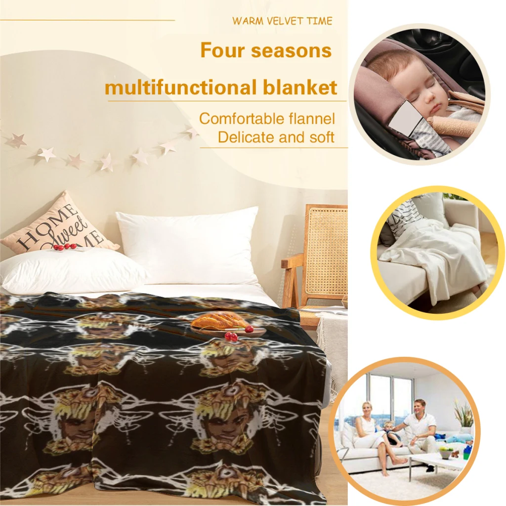 Одеяла xxxtentacion Теплые фланцевые одеяла Мягкое и удобное одеяло Одеяло для пикника