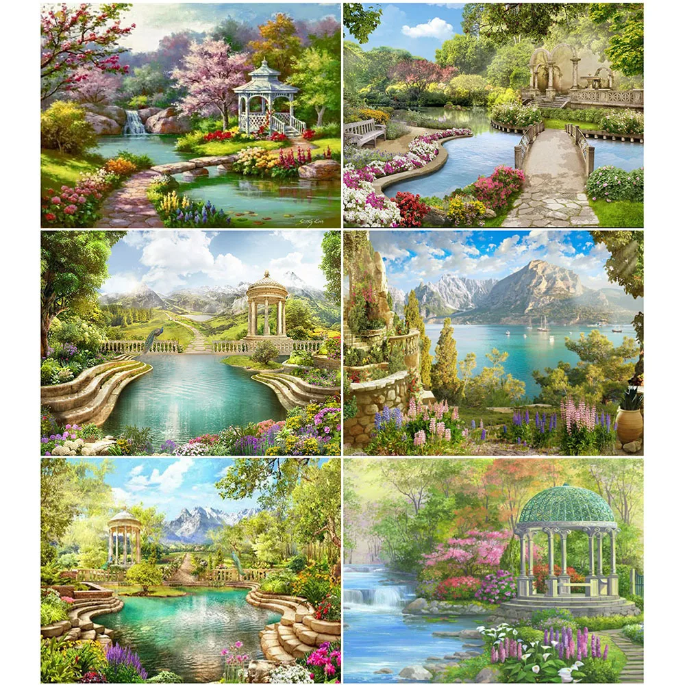 

5D DIY Diamond Painting Garden Nature Scenery Embroidery Mosaic Art Picture Full Drill Cross Stitch Kit Home Decor Birthday Gift