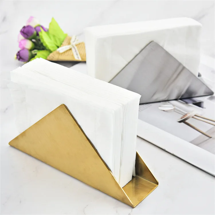 

Home Paper Rack Iron Art Tissue Rack Car Home Triangle Shape Tissue Box Container Towel Napkin Holder for Hotel Restaurant