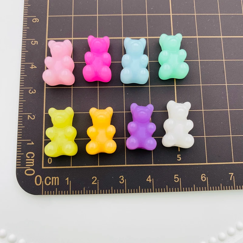20 шт. лидер продаж разноцветный милый желеобразный медведь из смолы для