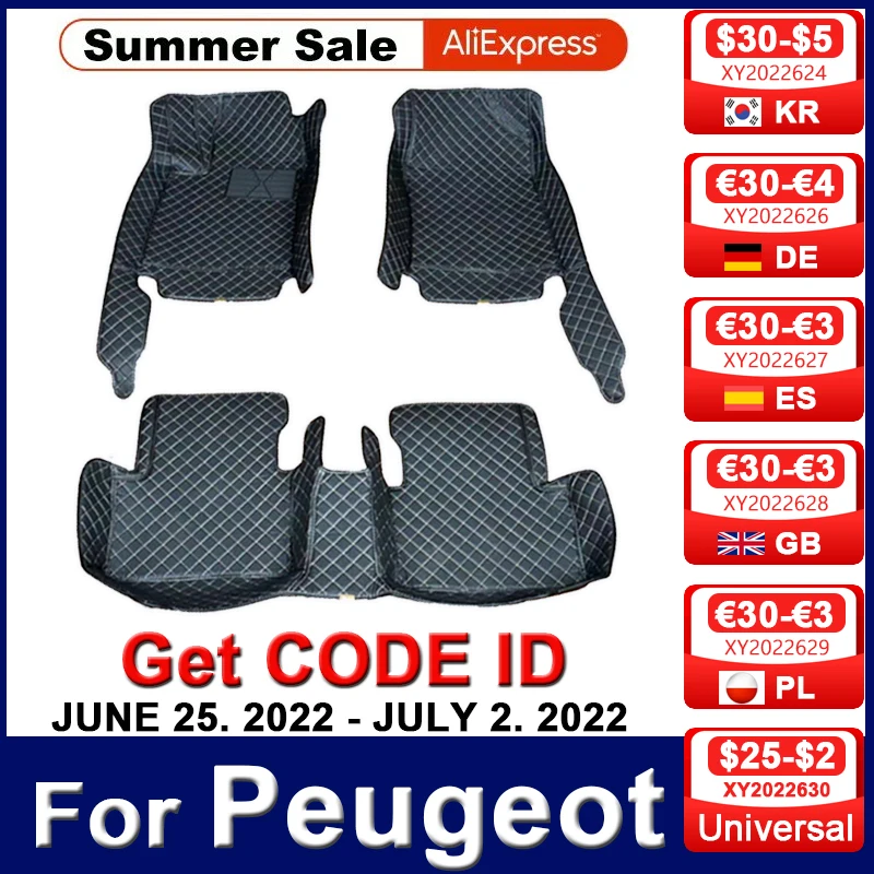 

Автомобильный напольный коврик для PEUGEOT 206 206CC 207CC 207 208 301 307cc 307SW 308 308CC 308GT 308SW 405 406 407 408 508 508SW автомобильные аксессуары