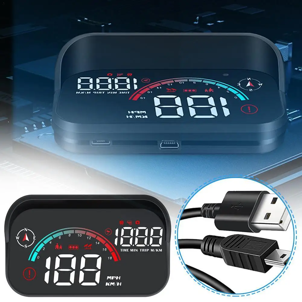 

M22 Car Head Up Display Speed RPM MPH HUD GPS Speedometer Projector Screen Dashboard with Odometer Overspeed Alarm For All Cars