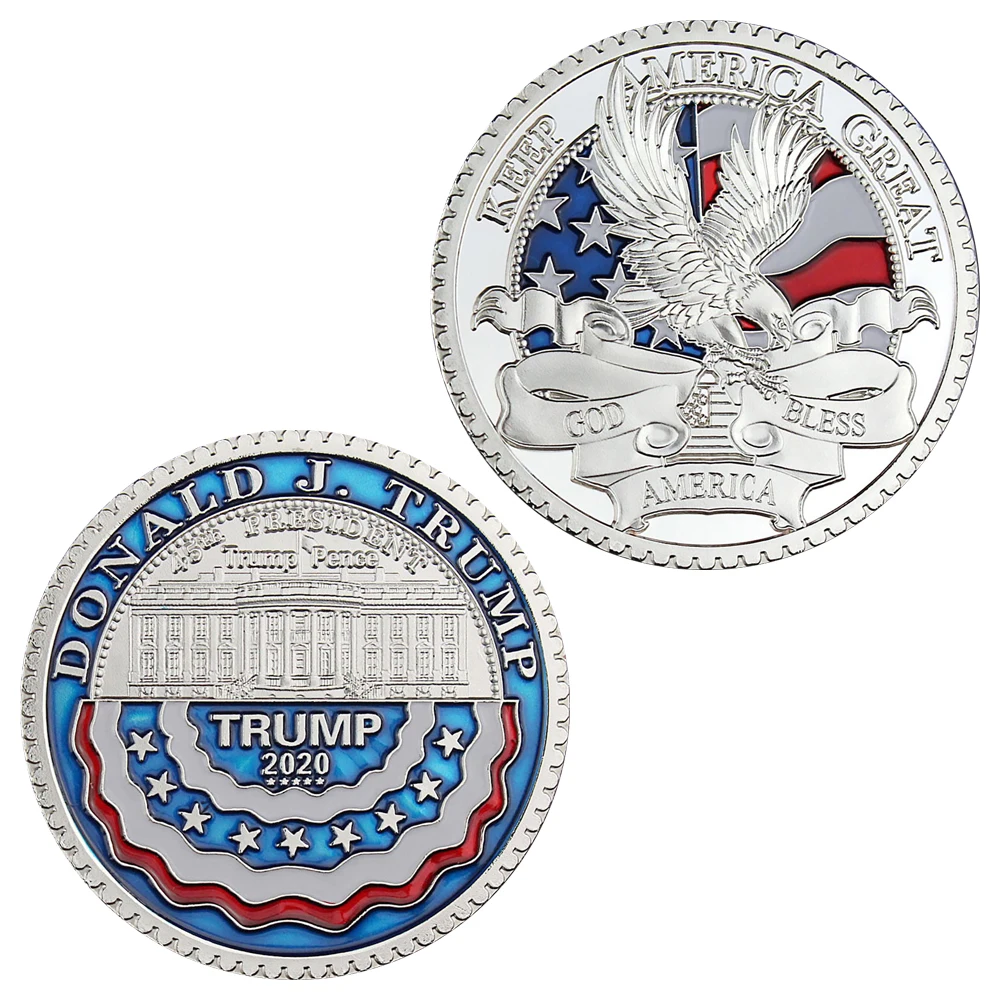 

President of United States Donald Trump Collectible Silver Plated Coin Keep America Great Souvenir Gift Commemorative Coin