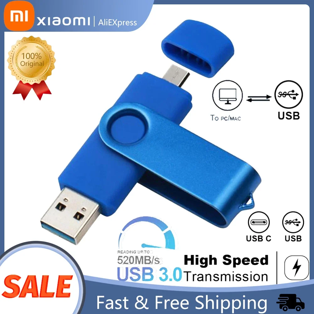 

TOP 2023 Xiaomi USB Flash Disk 2TB Flash Pen Drive High Speed OTG For Phone PC Interface Portable Computer Mutual Transmission