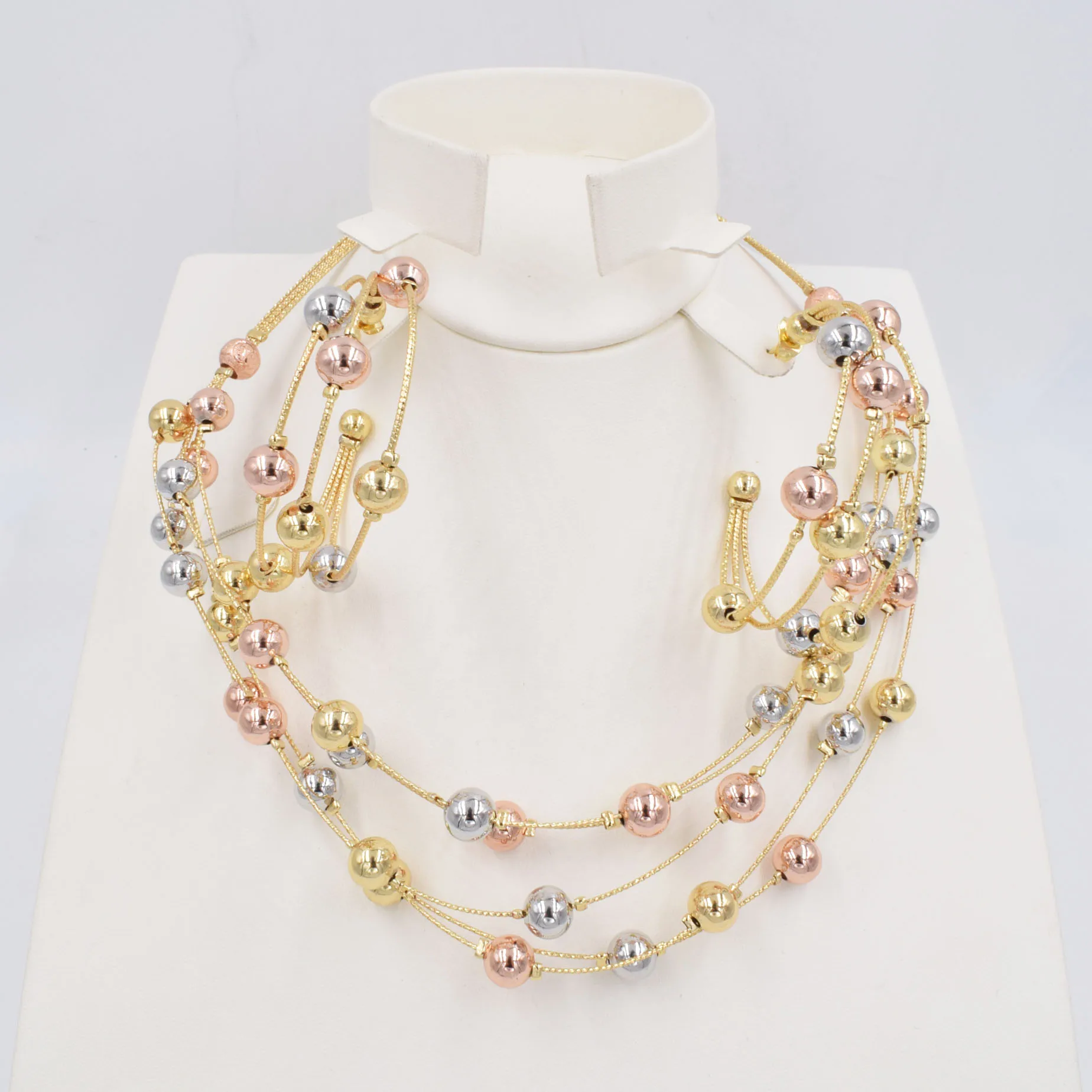 

NEW High Quality Ltaly 750 Gold color Jewelry Set For Women african beads fashion necklace set earring jewelry