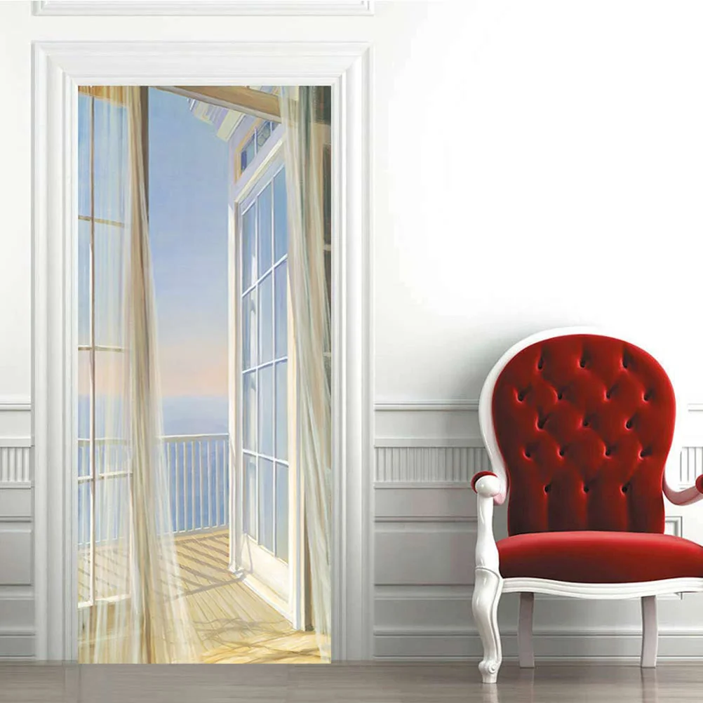 

Stickers Door Bedroom Wall 3D Self Adhesive Paper Decoration Living Room