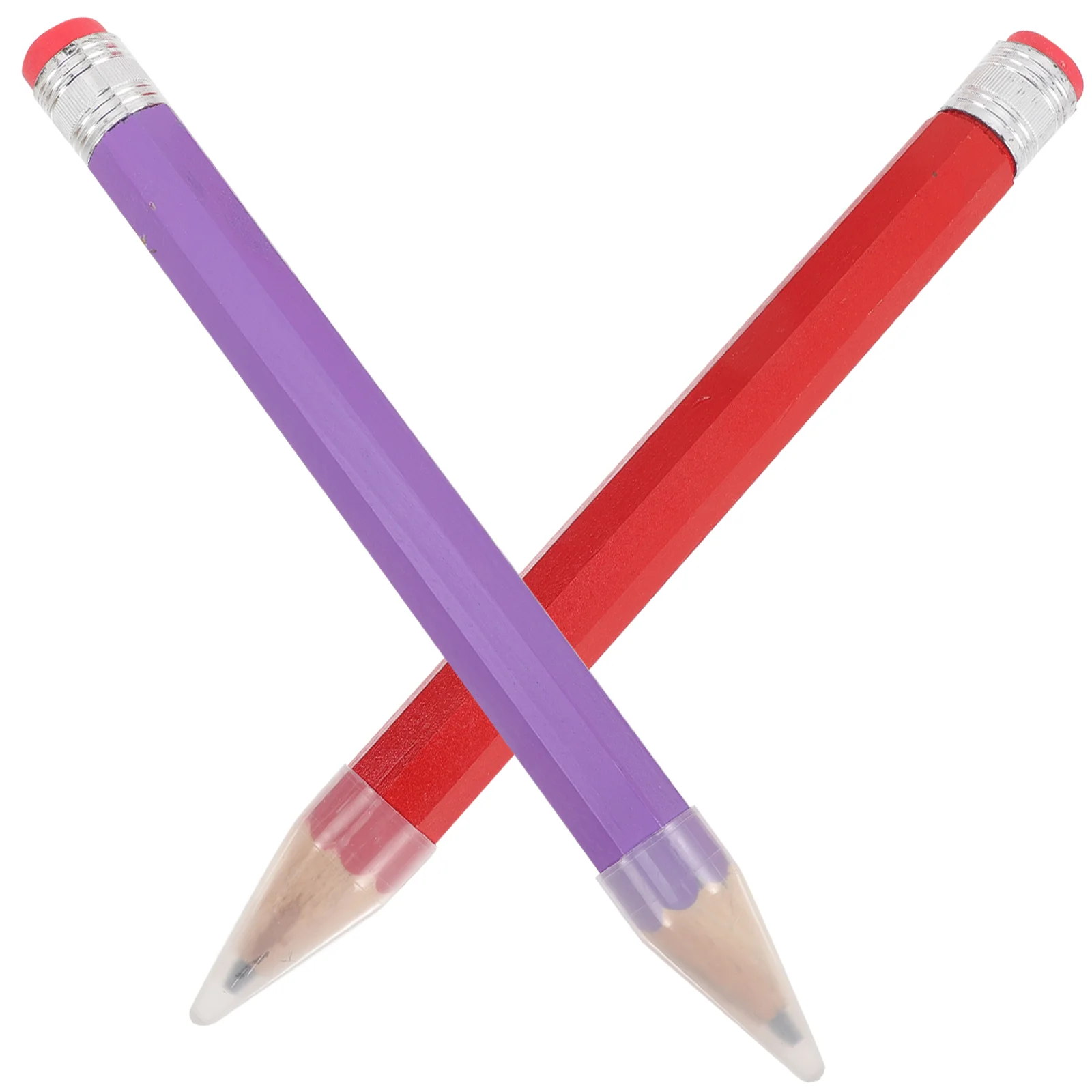 

2 Pcs Large Wooden Funny Kids Stationery Weighted Pencils Children Fat Kindergarten Octagonal Pens