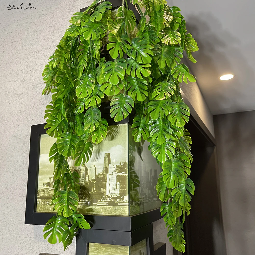 

SunMade Ins Turtle Leaves Rattan Home Wedding Decoration Plant Wall Decor Plant Hanging Living Room Decore Fake Plants Greenery