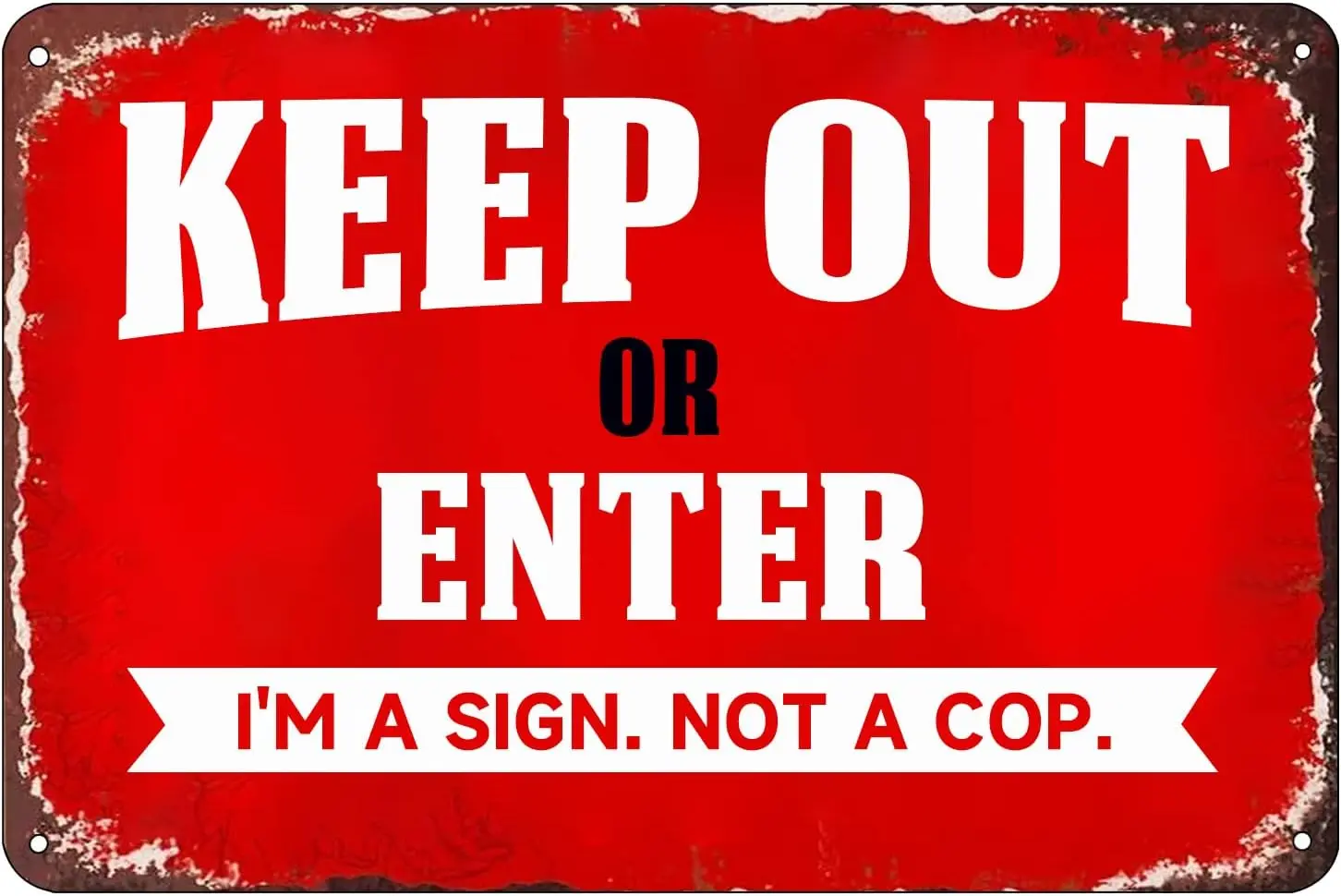 Жестяной знак-Держите вдали или ввод-искусственный знак в качестве подарка