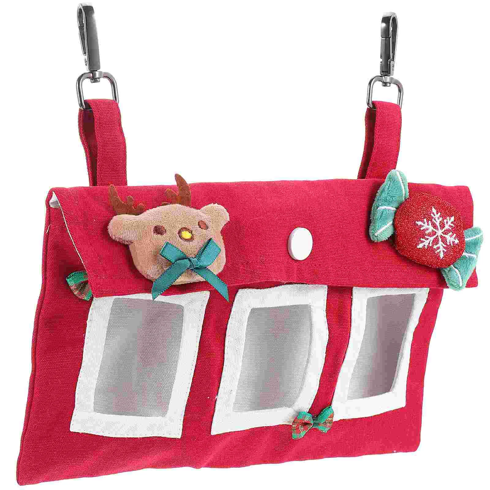 

Hay Bag Feeder Rabbit Feeding Hanging Cage Bunny Pouch Guinea Pet Storageholder Christmas Sack Animalsmall Container Chinchilla