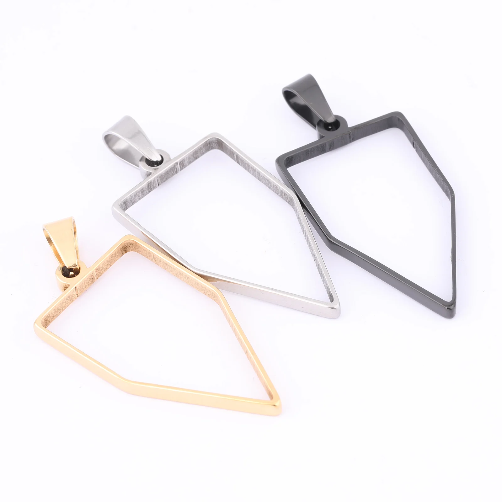 

10 шт., Полые Подвески в форме пули из нержавеющей стали, 22 х39 мм