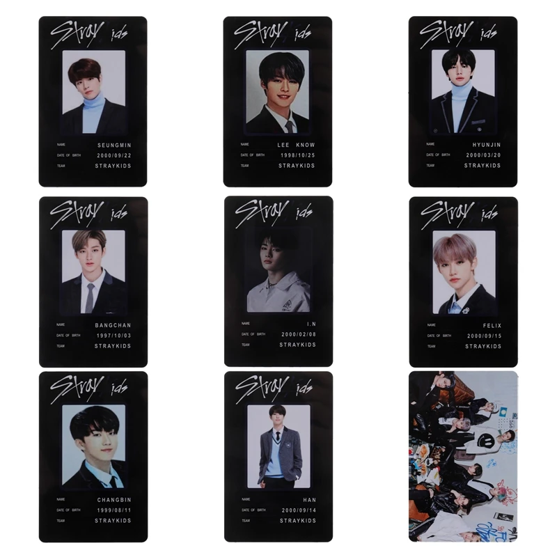 

KPOP STRAY KIDS Figures Student ID Card BANGCHAN FELIX HYUNJIN LEEKNOW PVC Name Cards For Fans Collection Gift Cosplay