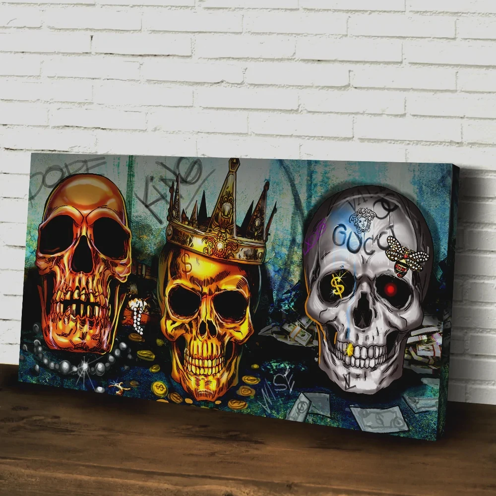 

5D DIY AB Drills Diamond Art Painting Horror Skull Money Full Square Round Cross Stitch Kits Embroidery Handmade Gift Room Decor