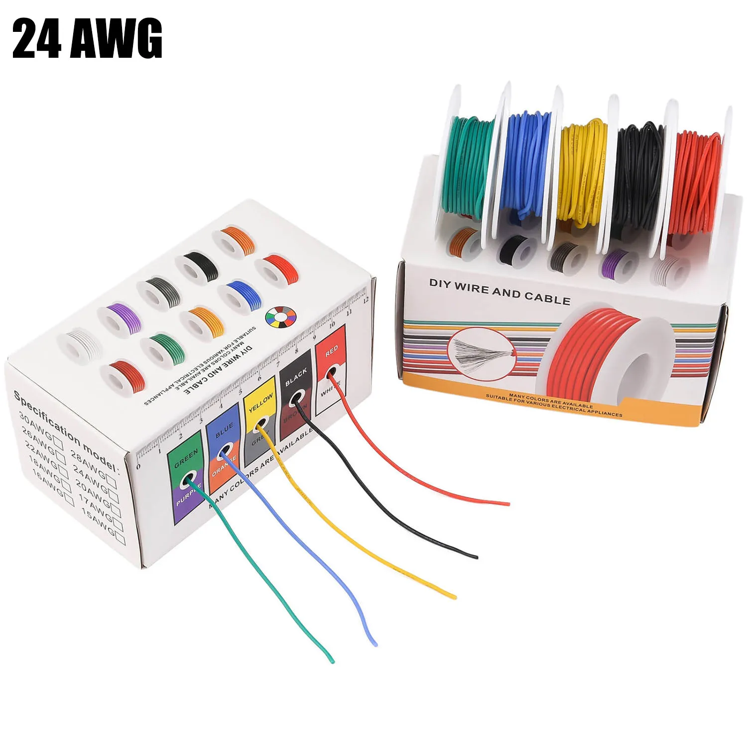 

Многожильный электрический провод 24 AWG, медный, силиконовый изоляция