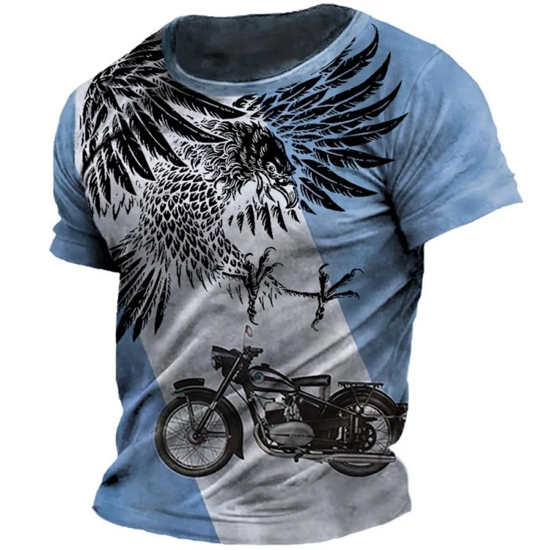 

Eagles Print Men's T-shirt Classic O-neck Sweatshirt 3D Vintage Short Sleeve Shirt Male Casual Clothing Summer Breathable Tops