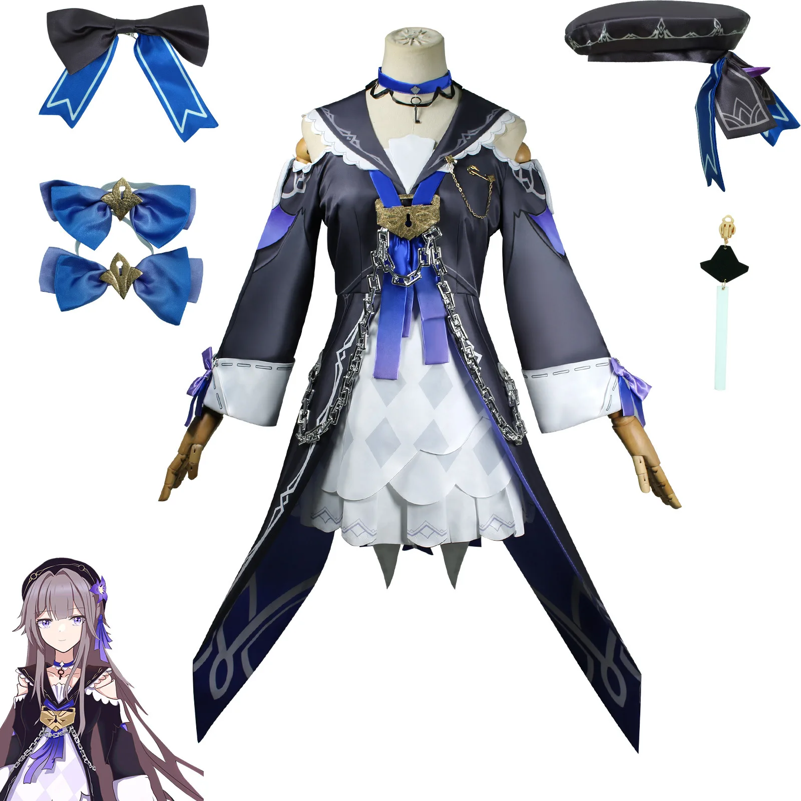 

Game Honkai Star Rail Herta Cosplay Plus Size Uniform Suit Black Punk Lolita Dress Cosplay Costume Halloween Party Outfit Women