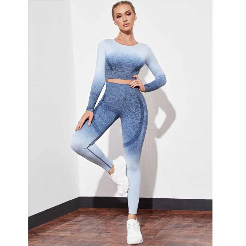 Бесшовный комплект для йоги спортивные костюмы тренировок тренажерного зала