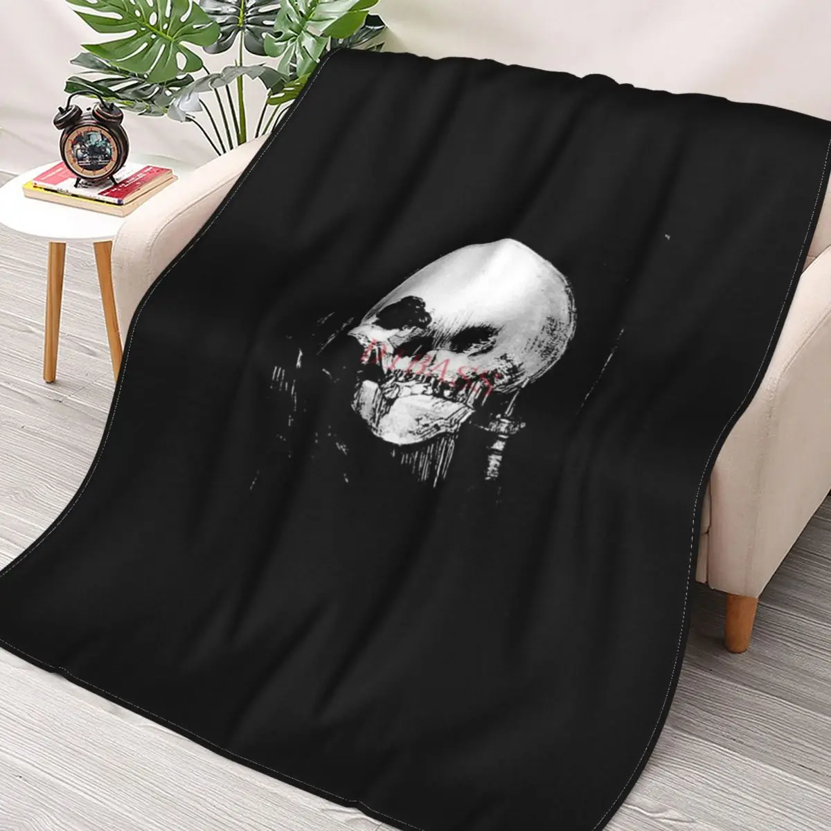 

Woman With Halloween Skull Reflection In Mirror 3D Printed Flannel Throw Blanket