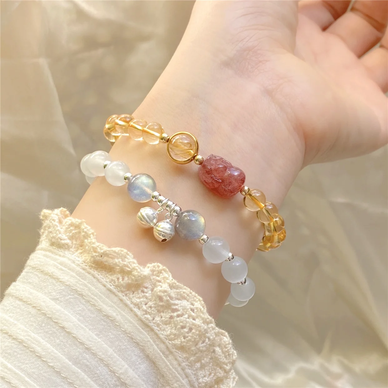 Koi King Lucky Crystal Браслет с кристаллами клубники Женский браслет из стерлингового