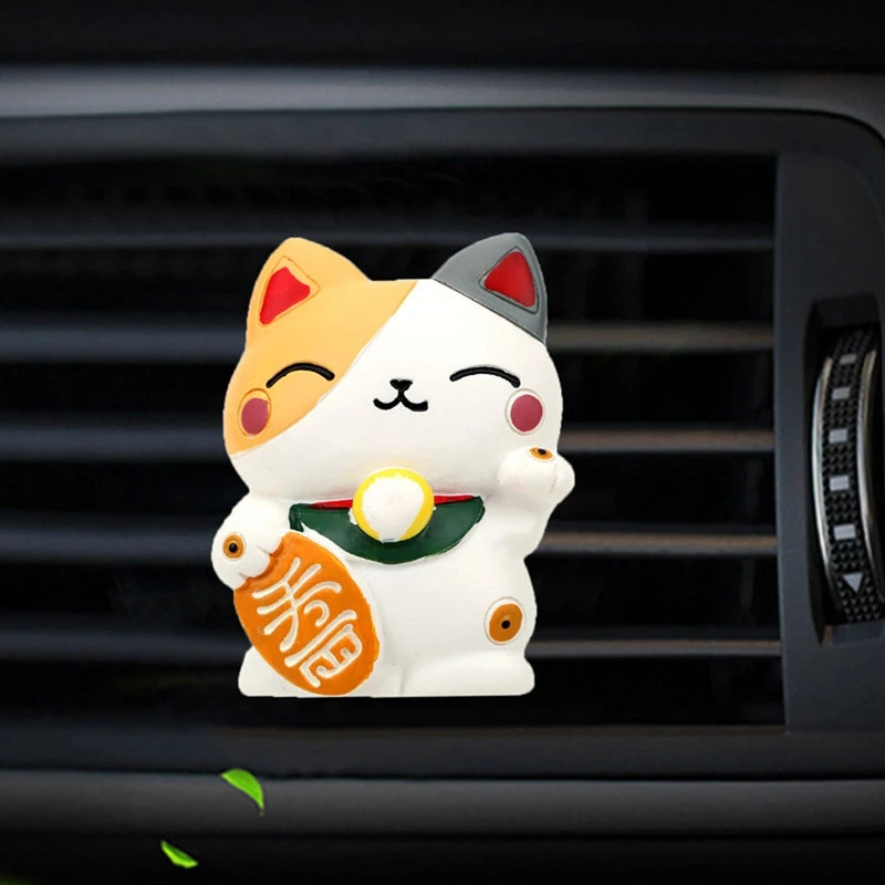 

Cute Lucky Cat Car Air Freshener Fragrance Diffuser Animal Interior Accessories Car Air Conditioner Outlet Vent Perfume Clip